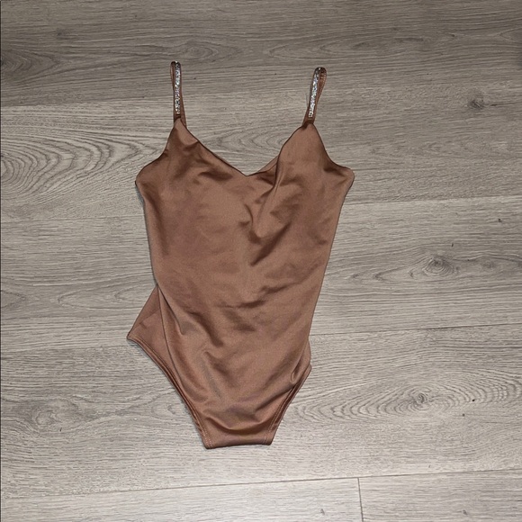 Source Unknown Other - Brown Bodysuit with Sparkling Straps